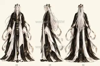 Shanhai Dreamweaver, original promotional page character, three views on one board · Illustration Image