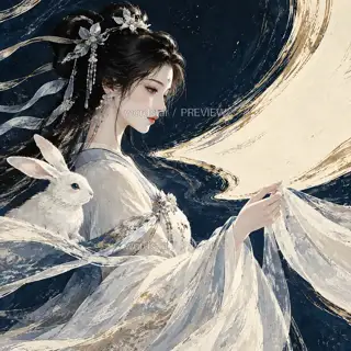 Earthly Wind in Her Sleeves · Illustration Image
