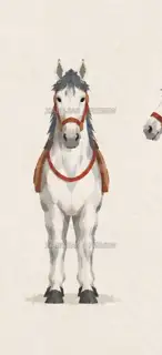 White Dragon Horse · Front view · Paper Art AI Image