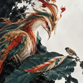 Paulownia Holding a Feather · Illustration Image