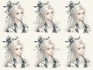 Snow Porcelain Dream Gazing, promo page original character, expression · Illustration Image
