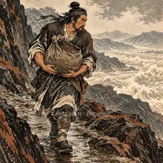 Carrying It Away · Printmaking AI Image