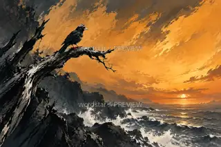 Returning at Dusk · Illustration Image