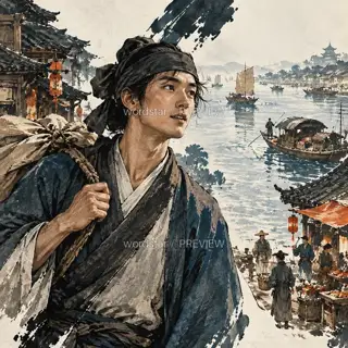 A Traveler at the Bridge · Illustration Image