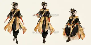 Gilded Musician · Singing Steps Awaken Day · Conduct · Illustration Image