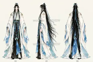 Moonlit Tide Walker · Promo Page Original Character · Three Views on One Board · Illustration Image