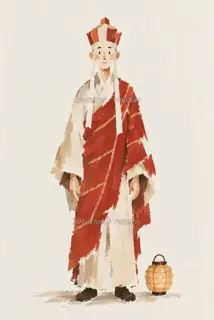 Tang Monk, small traveler portrait · Paper Art AI Image