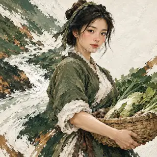 Field Wind in Her Sleeves · Illustration Image