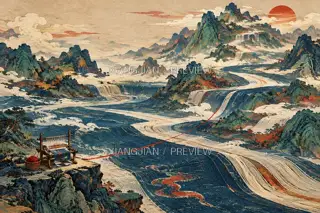 Landscape on Cloth · Illustration AI Image