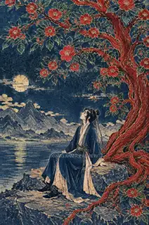 Beneath the Blossom · Illustration AI Image