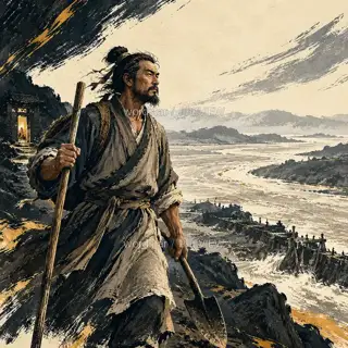The Home Behind Him · Illustration Image