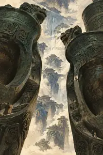 Between the Handles · Illustration AI Image