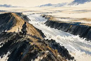 Looking Back at the Levee · Illustration Image