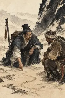 A Route Drawn in Sand · Illustration Image