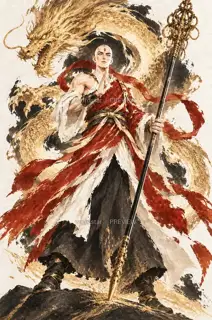 The Staff Touches Earth · Illustration Image
