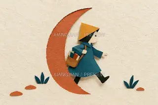 Moon Postman · Paper Art AI Image