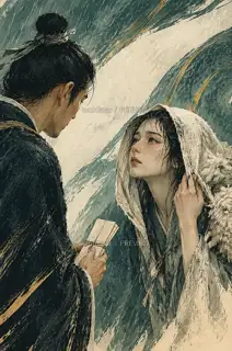 The Shepherd Maiden Looks Up · Illustration Image