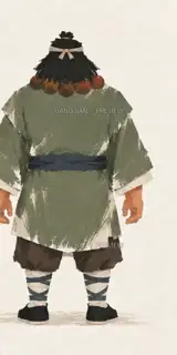 Sha Wujing · Back View · Paper Art AI Image