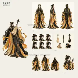 Golden Musician - Transparent and Overview Process Version - 2 · Illustration Image