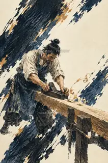 The Plane at Work · Illustration Image