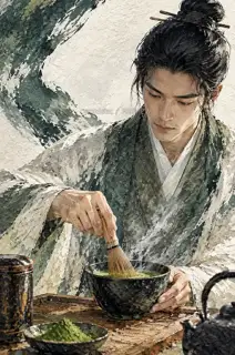 Tea Steam across a Face · Illustration Image