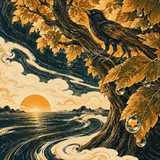 Leaves Holding Dawn · Illustration Image