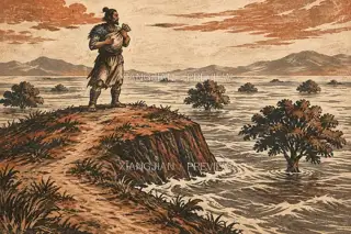 Across the Flood · Printmaking AI Image