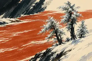 Three Trees after Snow · Illustration Image