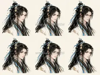 Moon Tide Walker - promo page original character - expressions · Illustration Image
