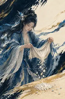 Pearls on the Cloth · Illustration Image