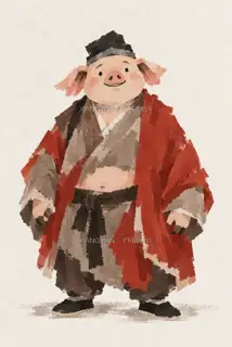 Bajie, traveler small portrait · Paper Art AI Image