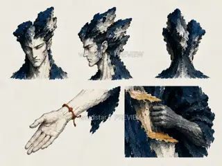 Mountain Folding Walker, Mountains and Rivers Enter the Body, Divine Components · Illustration Image