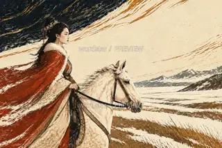 Listening to Wind on Horseback · Illustration Image