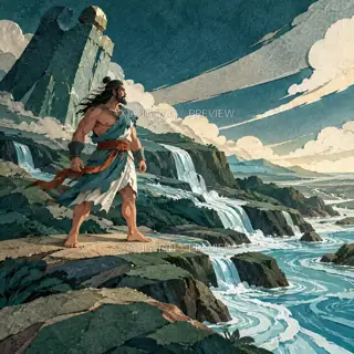 Water Finds the Low Ground · Paper Art AI Image