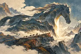 Through the Valley · Illustration AI Image