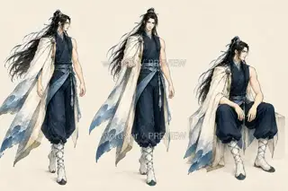 Moon Tide Walker, Traces Left by the Ebbing Tide, Movement and Rest · Illustration Image