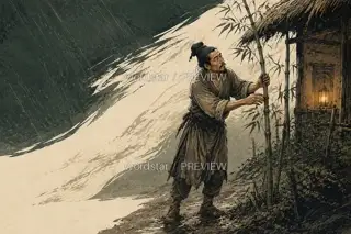 Inspecting New Bamboo · Illustration Image
