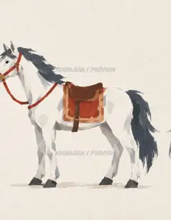 White Dragon Horse · Left side · Paper Art AI Image