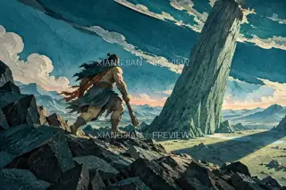 Before the Mountain · Paper Art AI Image