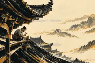 Roofs Toward the Mountains · Illustration Image