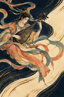 Lowered Eyes and Strings · Illustration Image