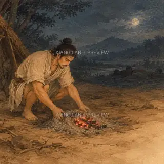 Keeping the Ember · Printmaking AI Image