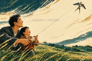Flying a Kite at Pure Brightness · Illustration Image