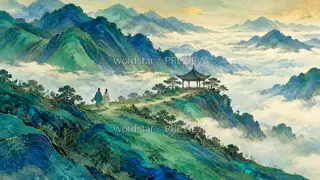 02 · Blue and Green Landscape · Painting Image