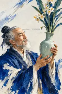 Light Beside the Vase · Illustration Image