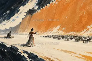 Rehearsal in the Empty Court · Illustration Image