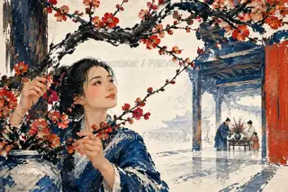 The Hall at New Year · Illustration Image