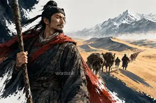 Camel Shadows to the Horizon · Illustration Image