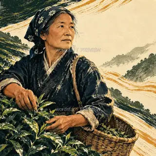 Gathering Tea at White Dew · Illustration Image