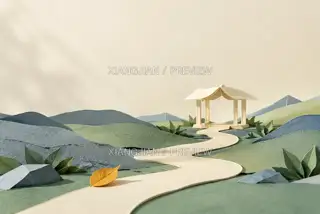 Folding in the Mountains · Paper Art AI Image